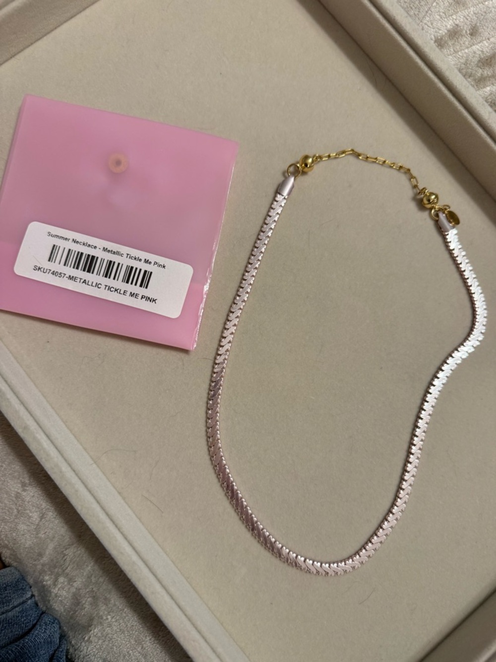 By Alexa Rae - Metallic Tinkle Me Pink Summer Necklace